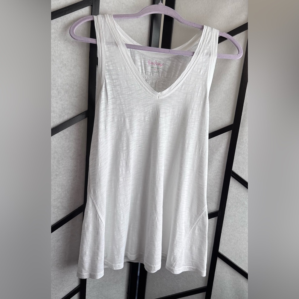 Lilly Pulitzer White Textured Tank Top
